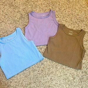 Crop tops (3 top bundle) Size Large- Brand New